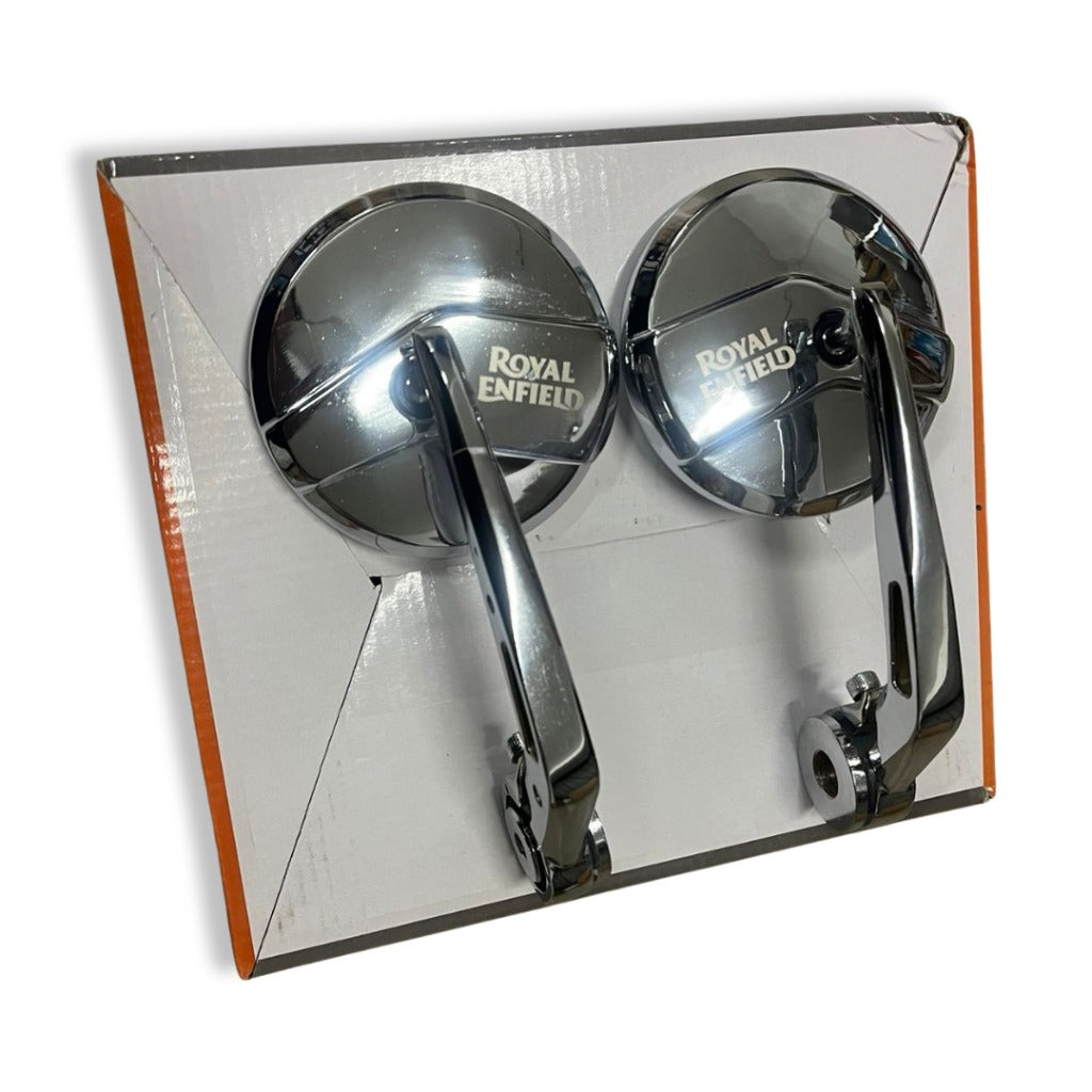 BAR END MIRRORS – CHROME SET OF -2 (ROYAL ENFIELD) COMPATIBLE FOR GT 650/INTERCEPTOR 650/HUNTER 350/SUPER METEOR 650