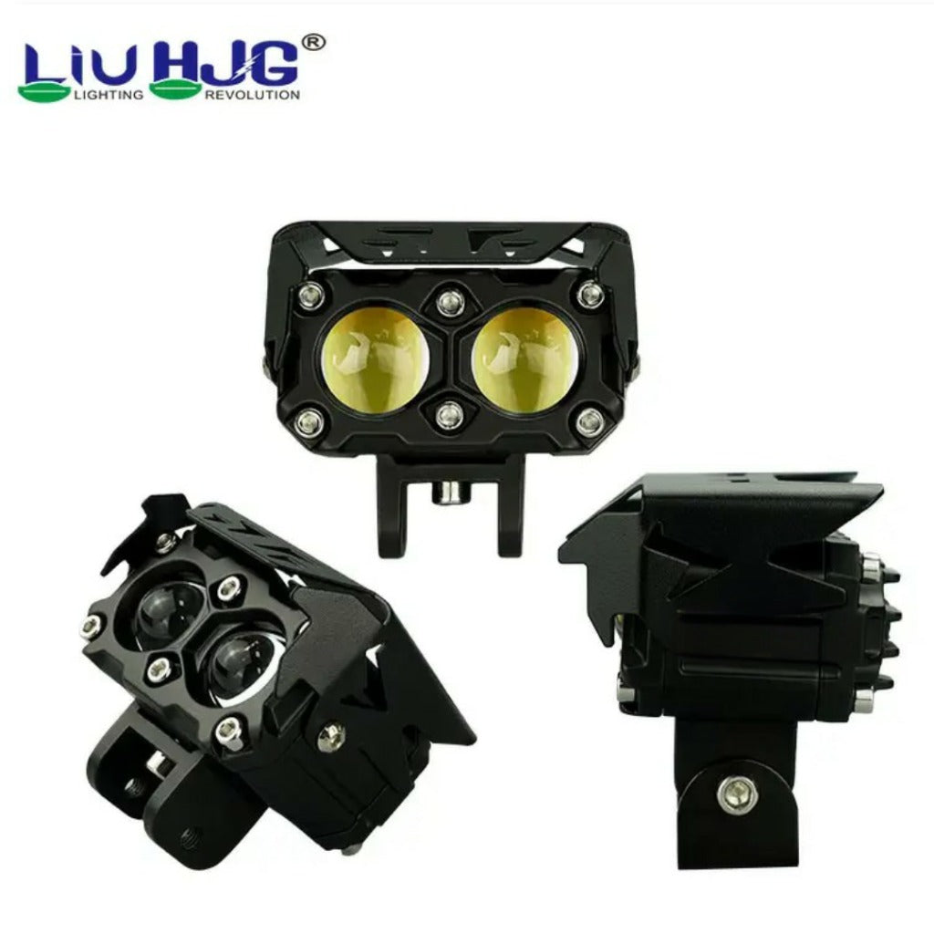 HJG Mega Drive 60W Quad Shot Dual Lens/Dual Color High/Low Yellow/White LED Fog Lights (2 Pc)