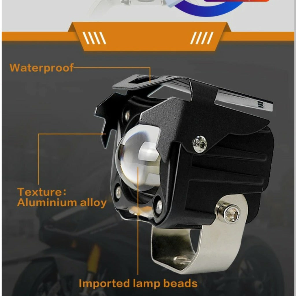 LIU HJG Single LED Future Lens HJG-103 40 watt Fog light with wiring harness for all Motorcycles