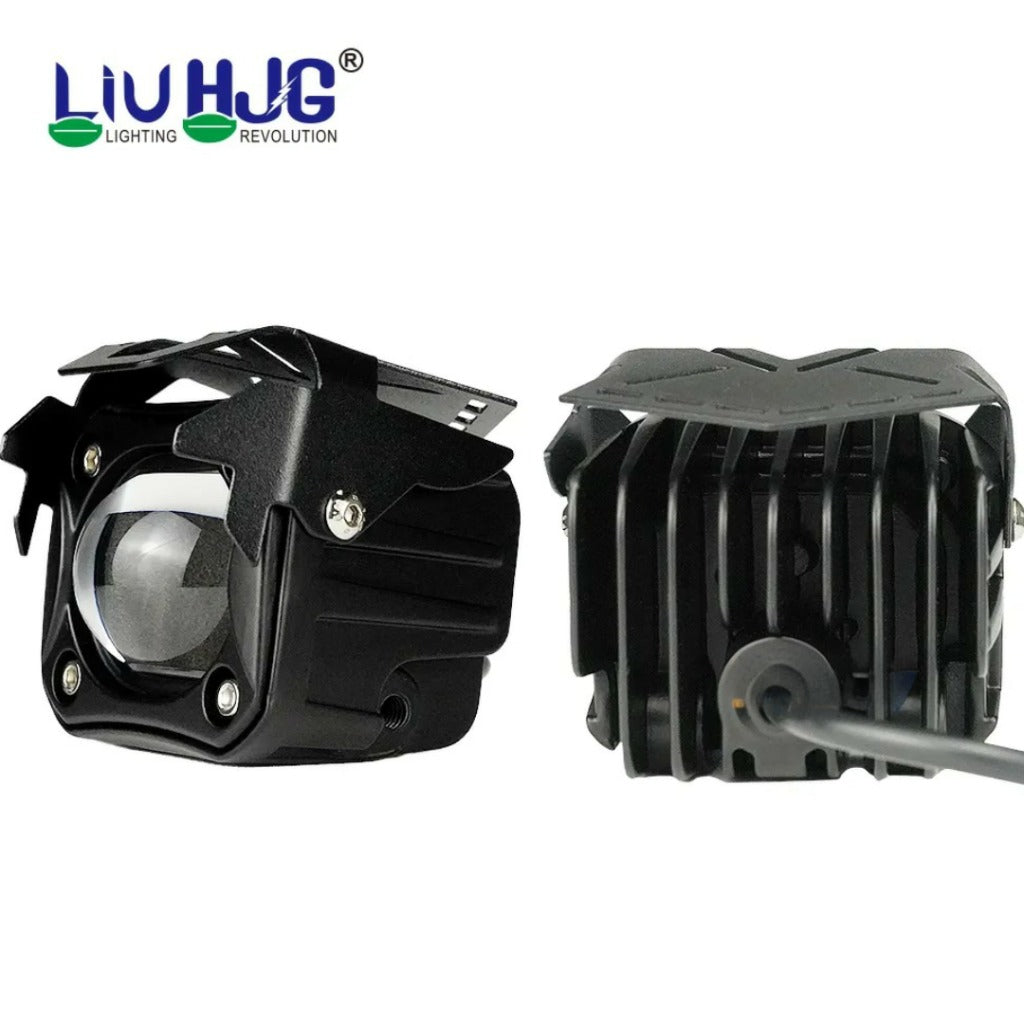 LIU HJG Single LED Future Lens HJG-103 40 watt Fog light with wiring harness for all Motorcycles
