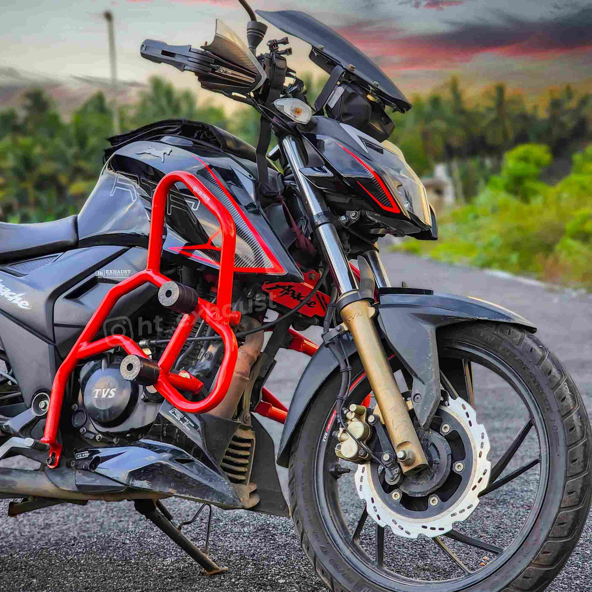 HT ADV Crash Guard for Apache RTR 160/200 4v  with 4 Metal Slider- SBTVS-111