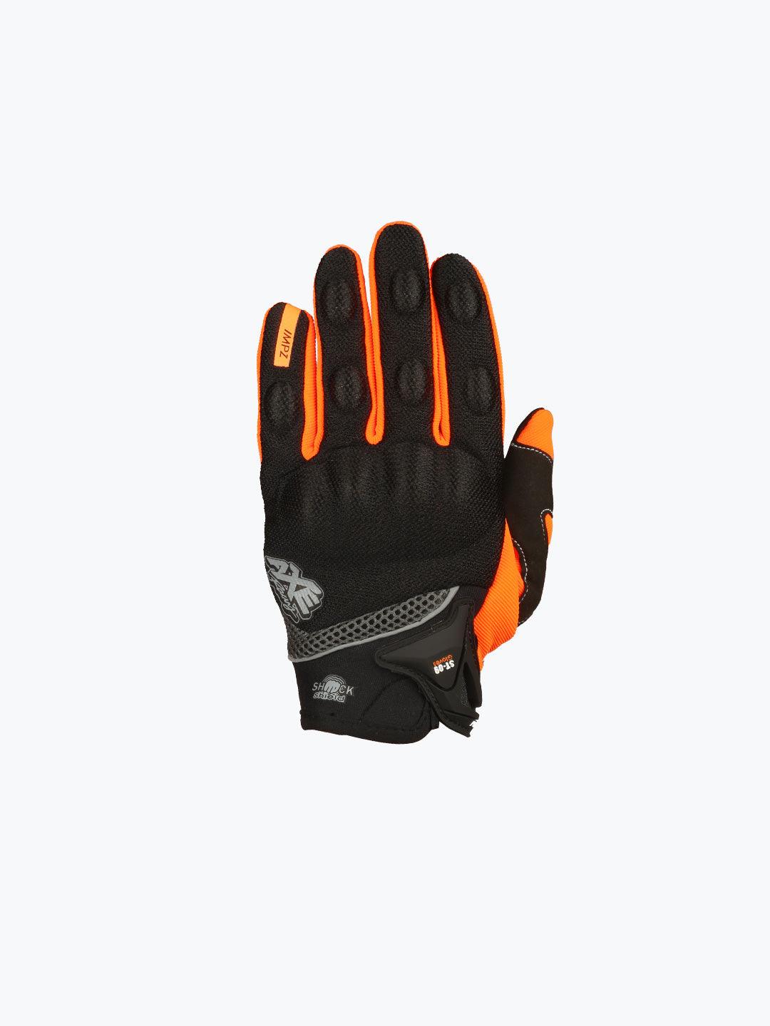 AXE Racing Gloves St09 Black Orange - Moto Modz