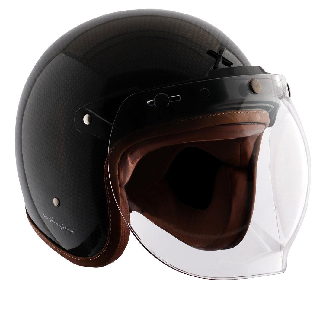 Axor Jet Carbon Small Checks helmet with Bubble Visor - Moto Modz