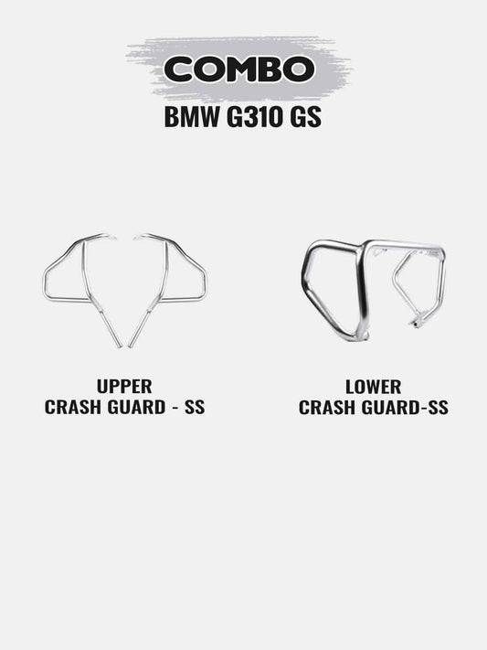 BMW G 310GS Combo-Upper Crash Guard SS+Lower Crash Guard SS - Moto Modz