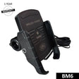 BOBO BM6 Jaw-Grip Bike Phone Holder (with Fast 15W Wireless Charger) Motorcycle Mobile Mount - Moto Modz