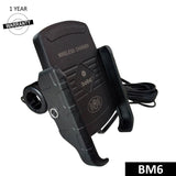 BOBO BM6 Jaw-Grip Bike Phone Holder (with Fast 15W Wireless Charger) Motorcycle Mobile Mount - Moto Modz
