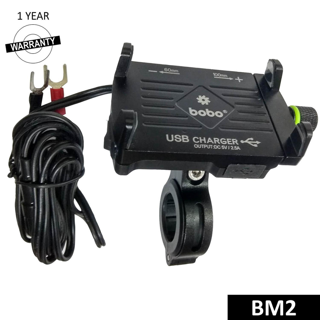 Bobo Claw Grip Aluminium Bike Phone Holder (with 2.5A USB charger) Motorcycle Mobile Mount - Moto Modz