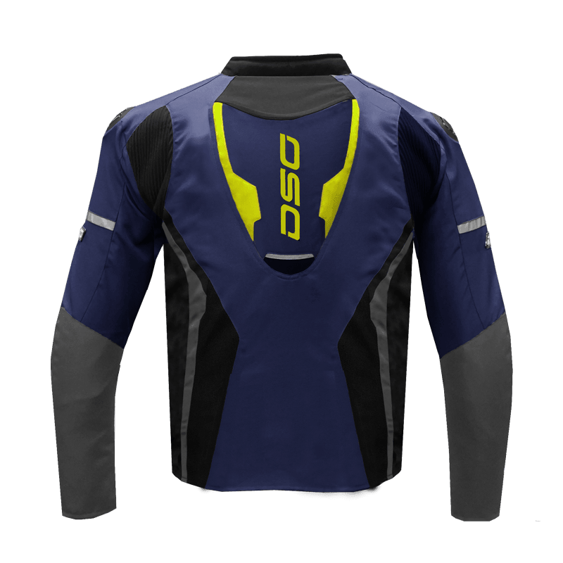 DSG Apex air flow riding jacket racing blue grey yellow fluo - Moto Modz