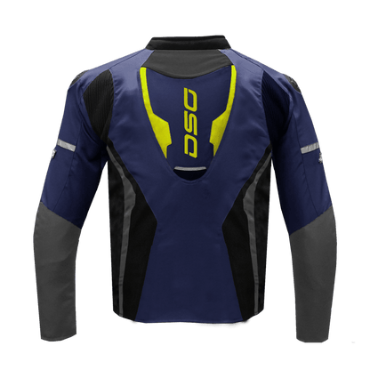 DSG Apex air flow riding jacket racing blue grey yellow fluo - Moto Modz