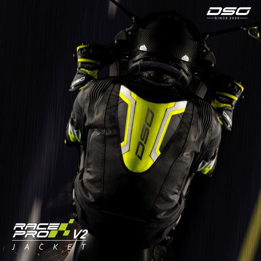 DSG RACE PRO V2 JACKET BLACK YELLOW FLUO - Moto Modz