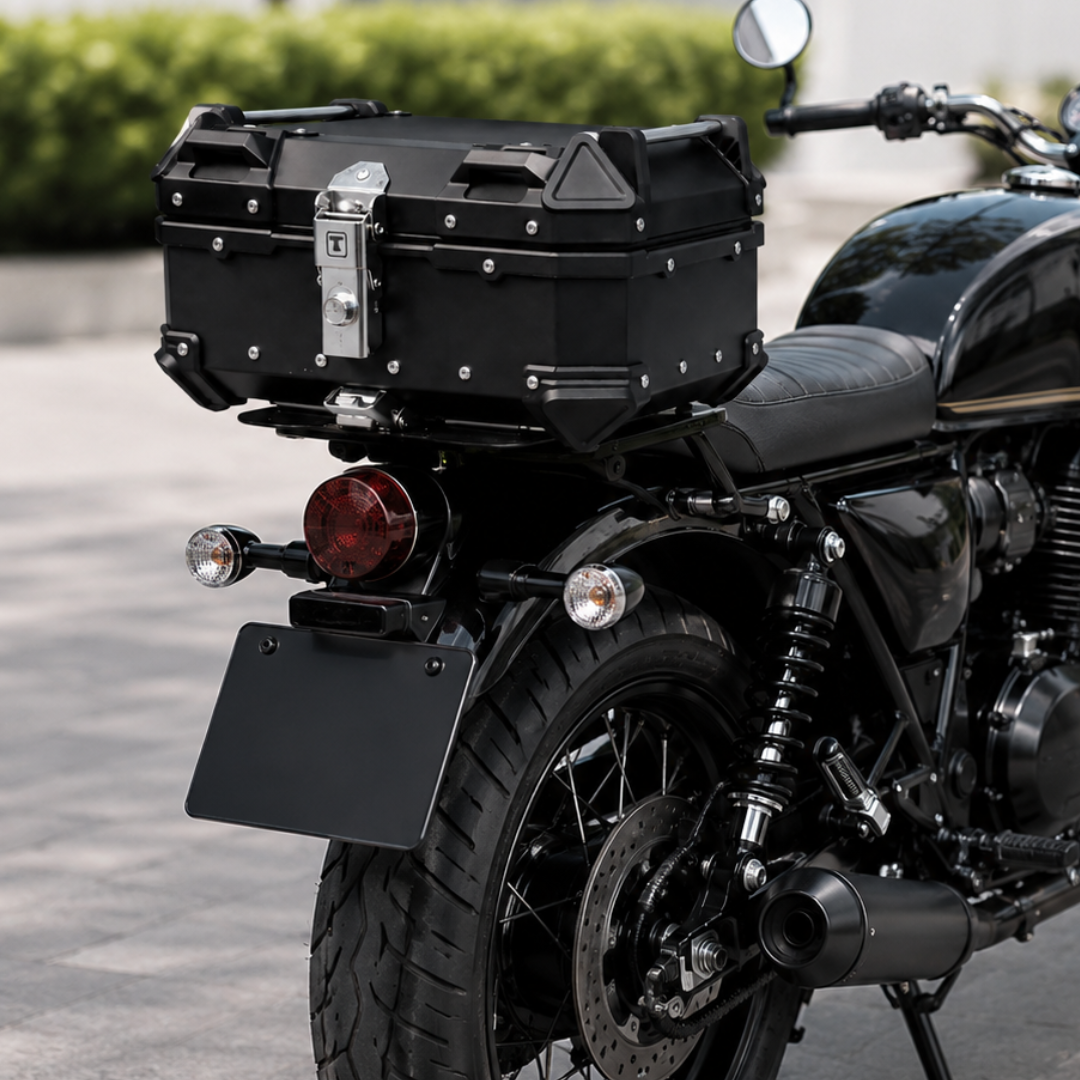 TAANC Urban Swift Top Box – Stealth Black | 22L Compact WP Motorcycle Storage Box for Daily Use