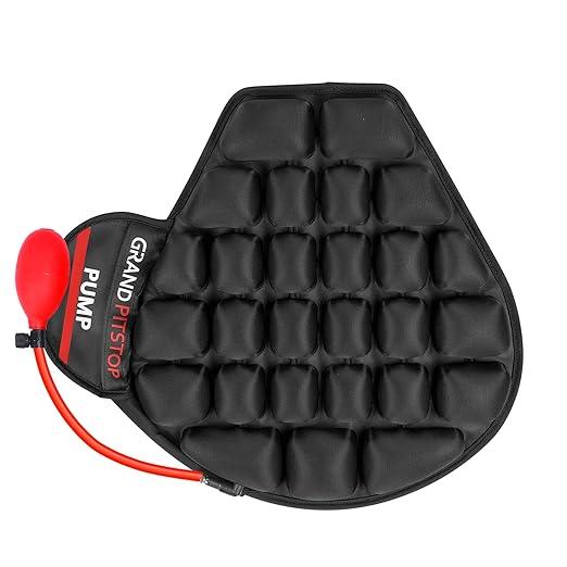 GRAND PITSTOP Motorcycle Air Seat Cushion with Air Filling Pump, Inflatable Bubble Air Pads with Breathable Mesh Cover & Non-Skid Bottom Compatible for Cruiser Motorcycle - Moto Modz