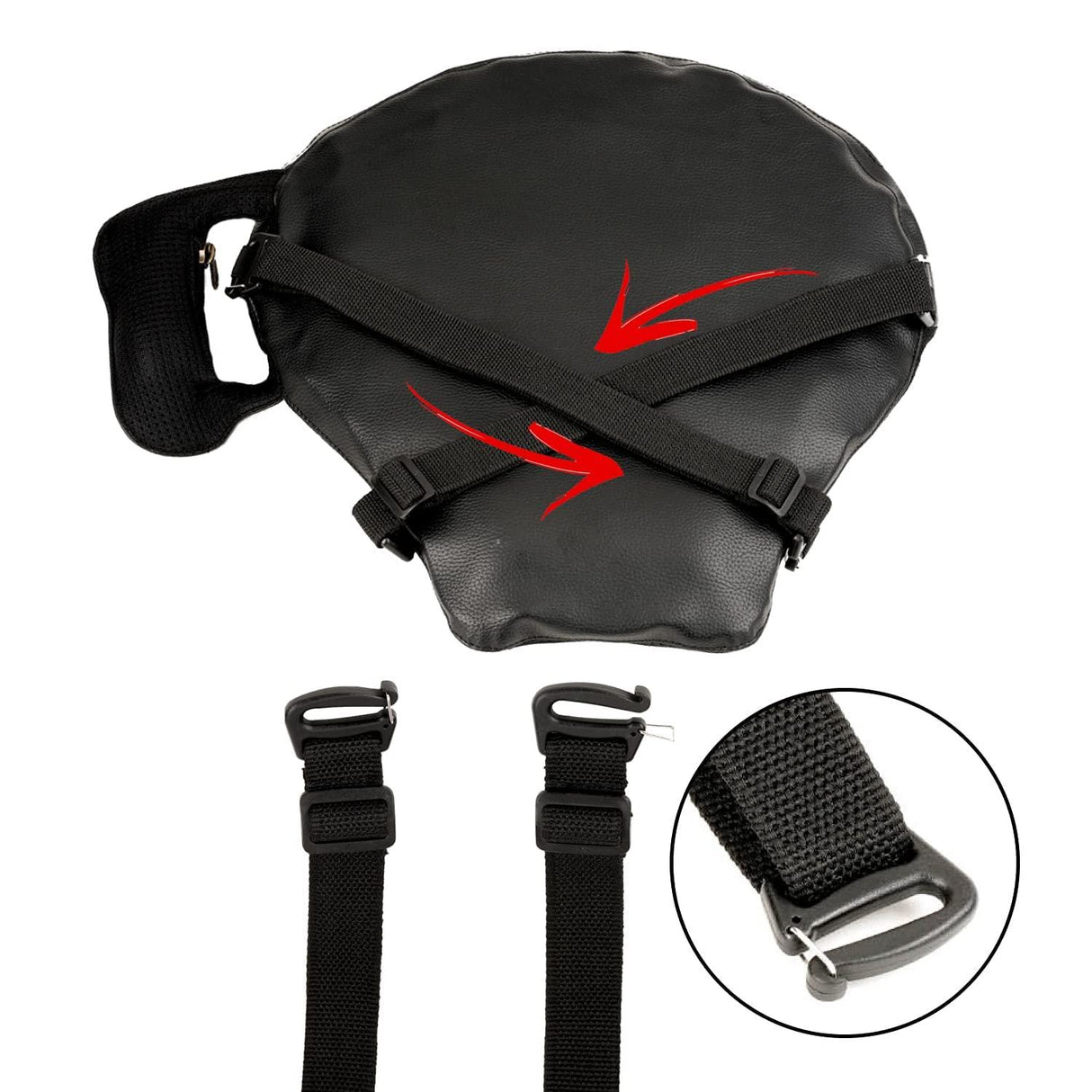 GRAND PITSTOP Motorcycle Air Seat Cushion with Air Filling Pump, Inflatable Bubble Air Pads with Breathable Mesh Cover & Non-Skid Bottom Compatible for Cruiser Motorcycle - Moto Modz