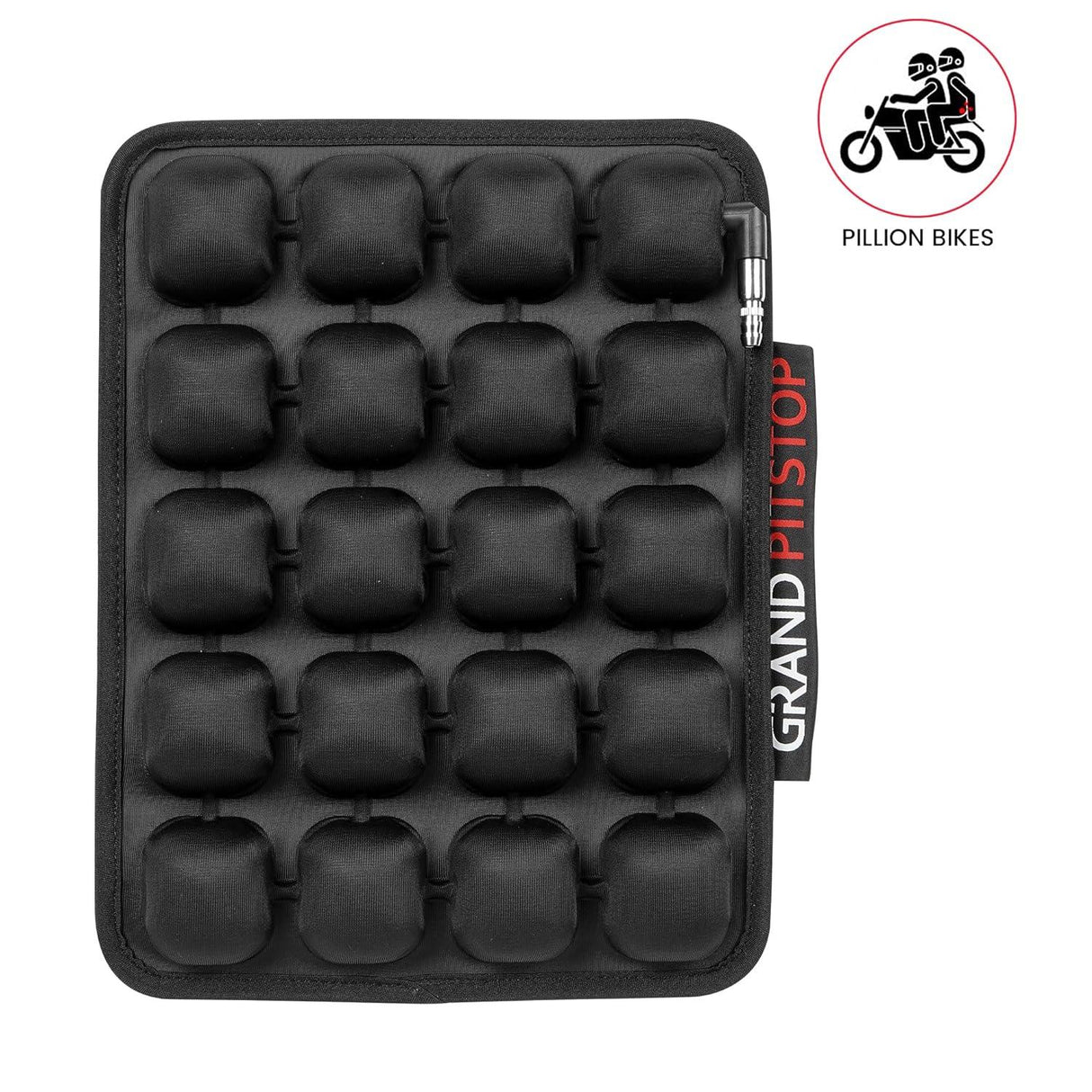 GRAND PITSTOP Motorcycle Air Seat Cushion with Air Filling Pump, Inflatable Bubble Air Pads with Breathable Mesh Cover & Non-Skid Bottom Compatible for Cruiser Motorcycle - Moto Modz
