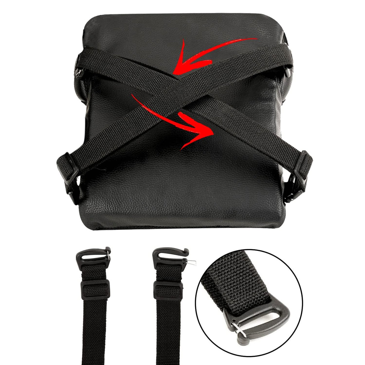 GRAND PITSTOP Motorcycle Air Seat Cushion with Air Filling Pump, Inflatable Bubble Air Pads with Breathable Mesh Cover & Non-Skid Bottom Compatible for Cruiser Motorcycle - Moto Modz