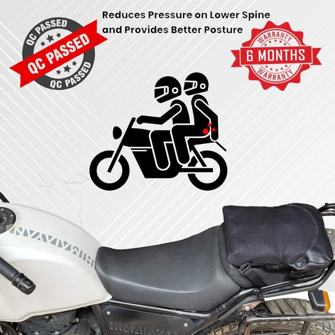 GRAND PITSTOP Motorcycle Air Seat Cushion with Air Filling Pump, Inflatable Bubble Air Pads with Breathable Mesh Cover & Non-Skid Bottom Compatible for Cruiser Motorcycle - Moto Modz