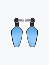 GT CNC Diamond Blue Glass Mirror Black - Moto Modz