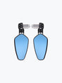 GT CNC Diamond Blue Glass Mirror Black - Moto Modz