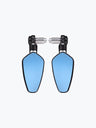 GT CNC Diamond Blue Glass Mirror Black - Moto Modz