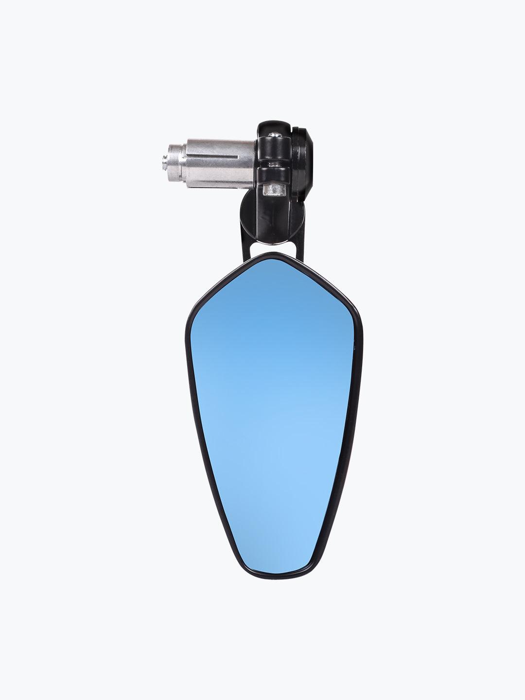 GT CNC Diamond Blue Glass Mirror Black - Moto Modz