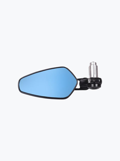 GT CNC Diamond Blue Glass Mirror Black - Moto Modz