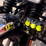 LIU HJG Original Mega Drive 3 Lens with premium harness Dual Color Yellow/White LED Fog Lights (set of 2 ) - COMBO