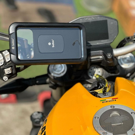 BOBO BM10H PRO Handlebar Mount with Vibration Controller, Fully Waterproof Bike/Motorcycle/Scooter Mobile Phone Holder Mount, Ideal for Maps and GPS Navigation (Black)