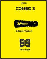 COMBO 3 HNESS Silencer Guard + Foot Rest - HT EXHAUST