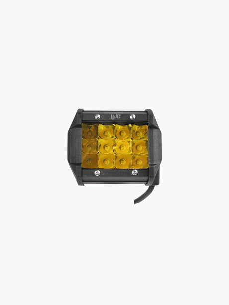 HJG 12 LED Yellow Square Foglight - Moto Modz