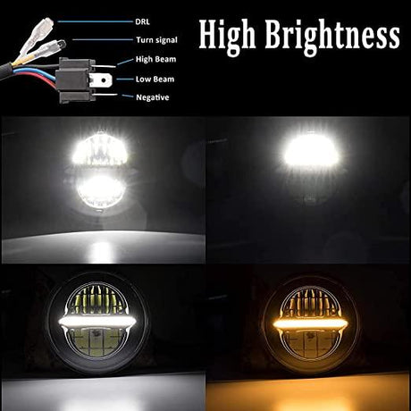 HJG MINUS DRL HEADLIGHT (7 INCH) - Moto Modz