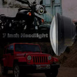 HJG MINUS WITH RING LED HEADLIGHT (7 INCH) - Moto Modz