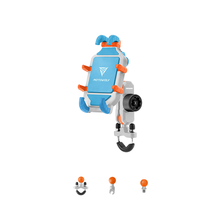 MOTOWOLF MDL2827 | SHOCK ABSORBING | ANTI VIBRATE | MOBILE PHONE HOLDER | W/O CHARGER - BLUE