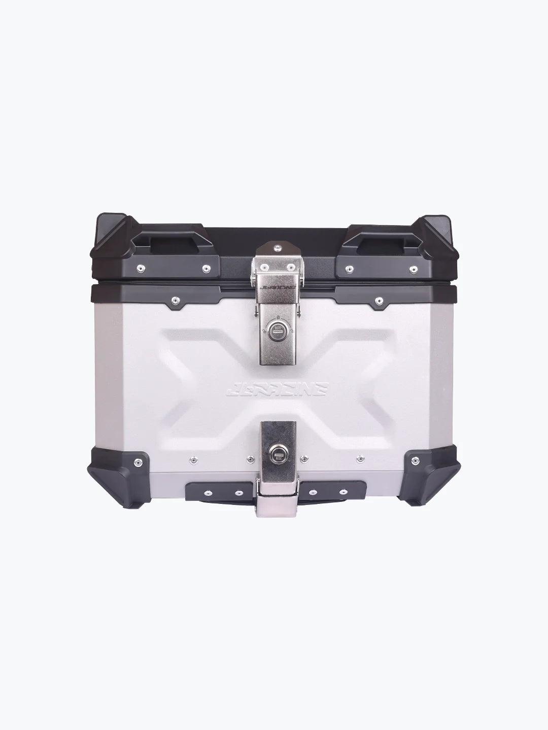 Jb Racing Top Case 45L Silver Premium With Back Rest Pad - Moto Modz