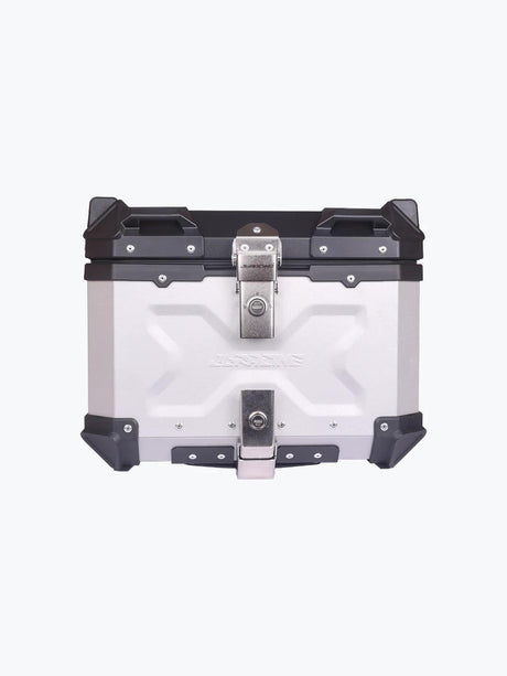 Jb Racing Top Case 45L Silver Premium With Back Rest Pad - Moto Modz