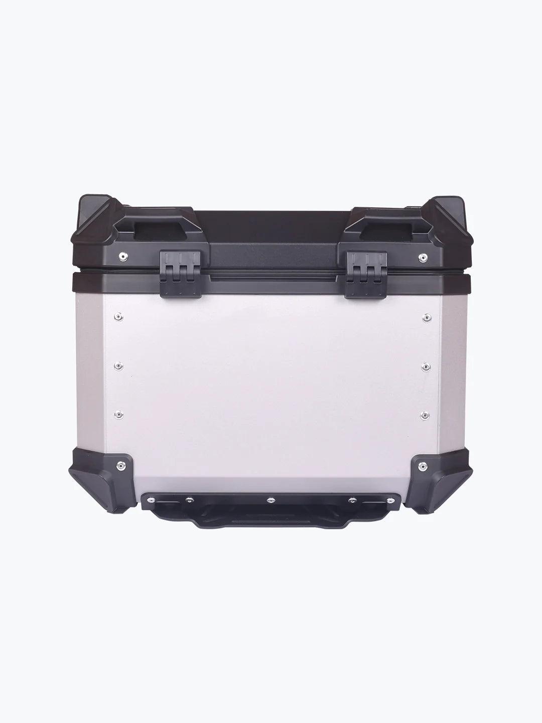 Jb Racing Top Case 45L Silver Premium With Back Rest Pad - Moto Modz