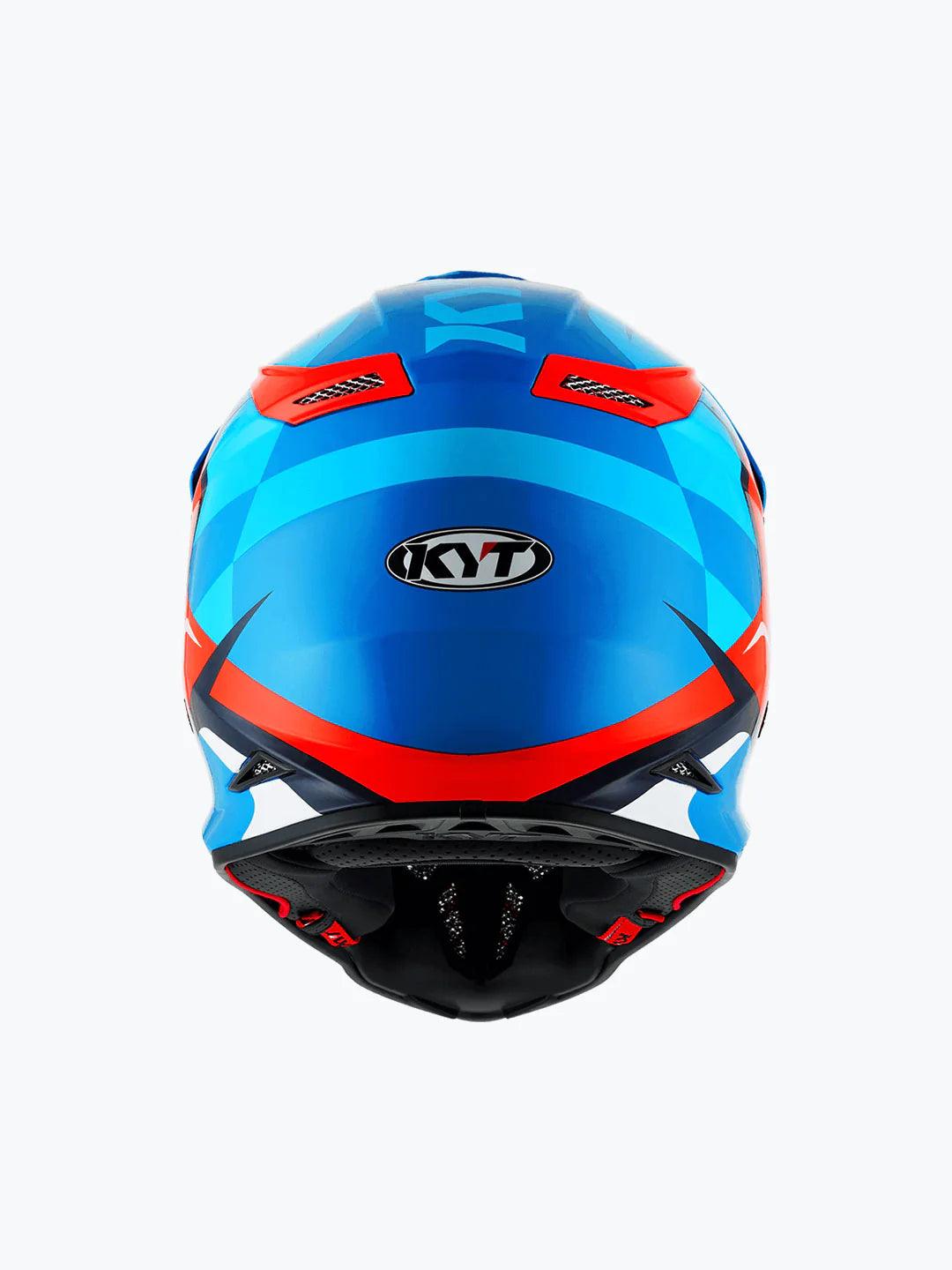 KYT SKYHAWK GLOWING BLUE ORANGE FLUO - Moto Modz
