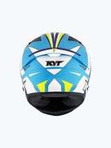 KYT TT COURSE GRAND PRIX WHITE/LIGHT BLUE - Moto Modz
