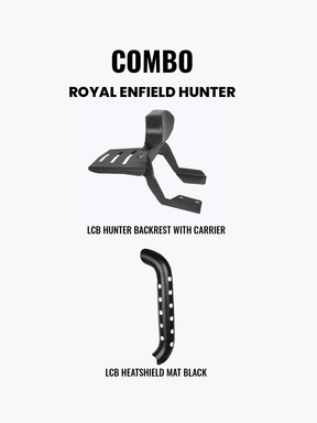 LCB BACKREST WITH CARRIER & HEATSHIELD COMBO FOR HUNTER 350 - Moto Modz