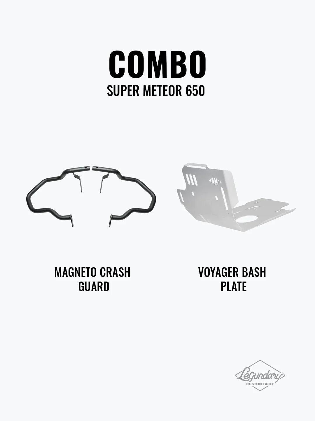 LCB Super Meteor 650 Combo Magneto Crash Guard & Voyager Bash Plate - Moto Modz