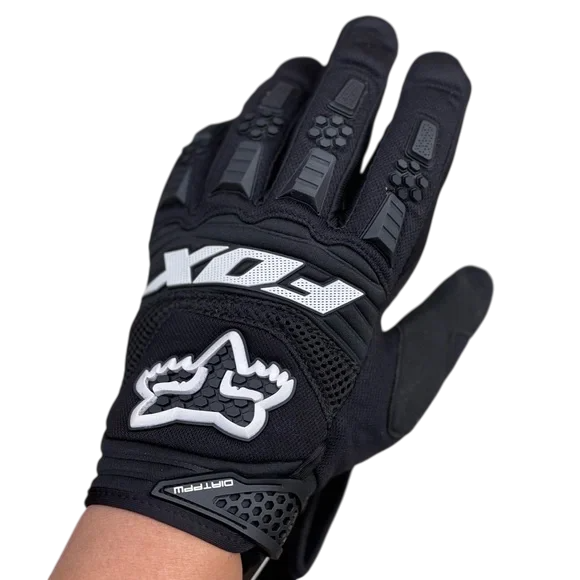 DIRTPAW Motocross Gloves  F.O.X  - Black and white V2
