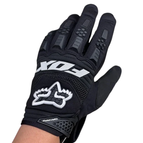 DIRTPAW Motocross Gloves  F.O.X  - Black and white V2