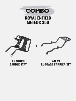 Meteor Combo-Atlas Luggage Carrier Set+Aragorn Saddle Stay - Moto Modz