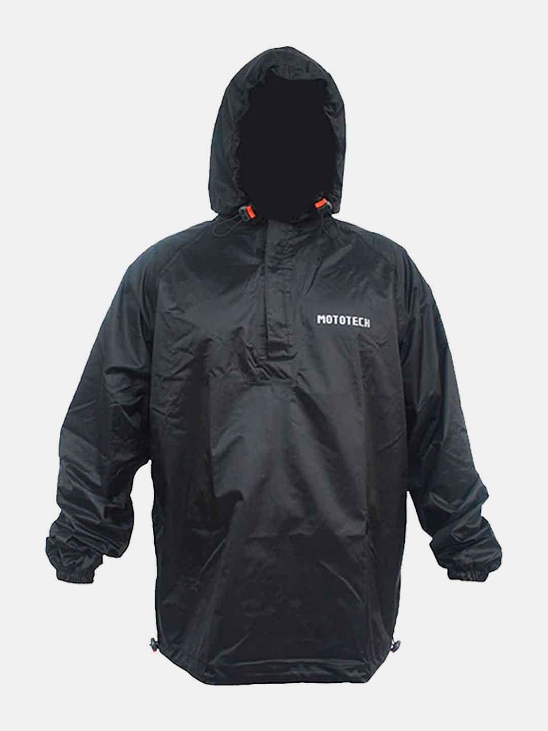 Mototech Hurricane Rain Over Jacket- Black Orange - Moto Modz