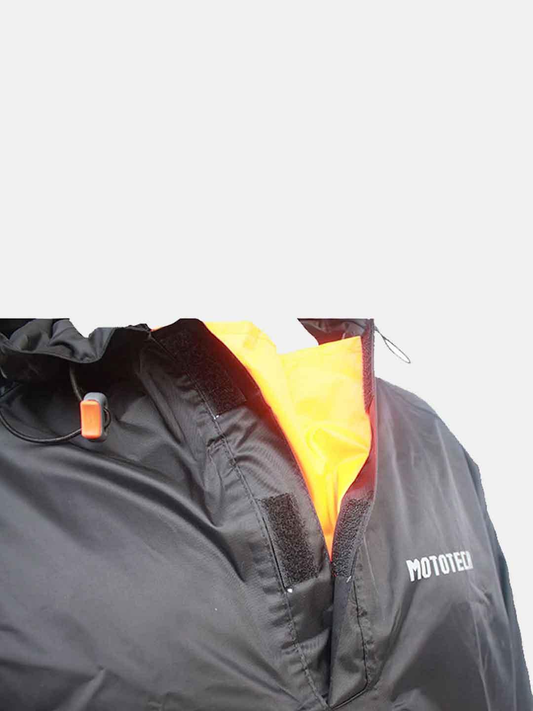 Mototech Hurricane Rain Over Jacket- Black Orange - Moto Modz