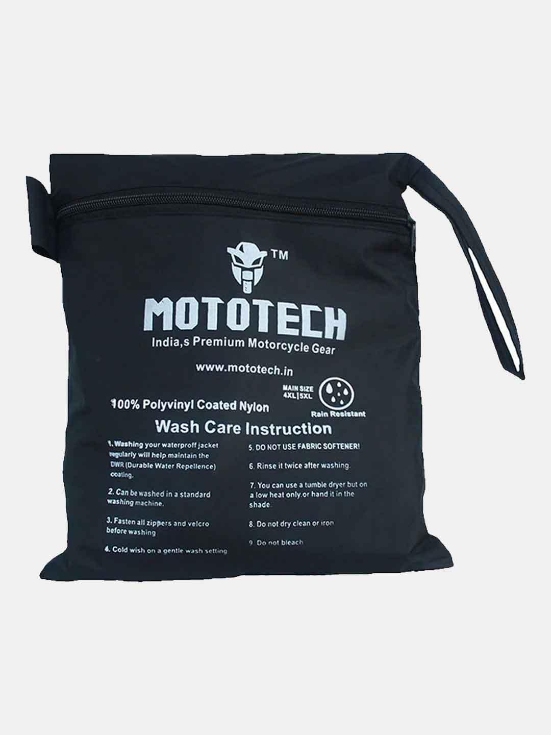 Mototech Hurricane Rain Over Jacket- Black Orange - Moto Modz