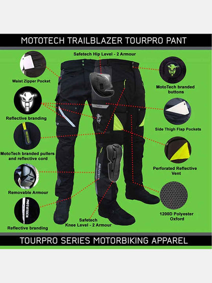 Mototech Trailblazer TourPro Riding Pant v2.0 - Level 2-Black Grey - Moto Modz