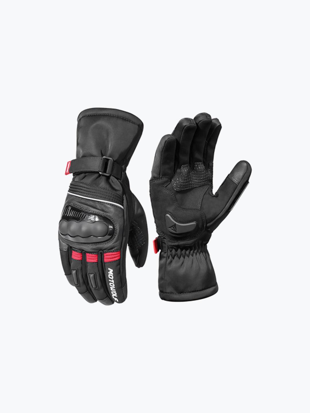 もかもも Motowolf Gloves Black Red 0318Moto Modz