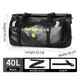 MOTOWOLF | Motorcycle Tail Bag 40L Waterproof | Duffel Bag for Touring Adventure, Camping, Cycling