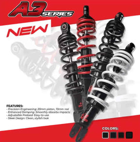 RCB REAR SHOCK ABSORBER A3 AEROX 155 305MM 01A0266 (titanium, 305mm, AEROX)