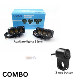 LIU HJG Original Mega Drive Future Eye 3 Lens Dual Color Yellow/White LED Fog Lights (set of 2 )